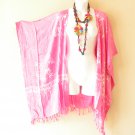 CB373 Pink Batik Cardigan Duster Kaftan Open Plus Jacket Cover up - up to 5X CB373 Pink Batik Cardigan Duster Kaftan Open Plus Jacket Cover up - up to 5X
