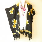 CB681 Yellow Floral Cardigan Open Duster Kaftan Dolman Plus Hippy Jacket Cover up Top - upto 5X