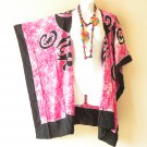 CB403 Pink Gecko Cardigan Duster Kaftan Batwing Plus Open Jacket Cover up -up to 5X