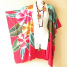 CB413 Floral Batik Cardigan Duster Kaftan Dolman Hippy Jacket Cover up Top - up to 5X