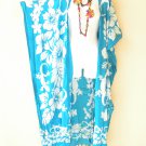 CD674 Hibiscus Gecko Cardigan Duster Kimono Open Front Plus Jacket Coverup Top up to 5X
