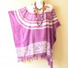 KB315 Purple Turtle Batik Women Kaftan Poncho VNeck Women Blouse Top up to 5X