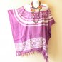 KB315 Purple Turtle Batik Women Kaftan Poncho VNeck Women Blouse Top up to 5X