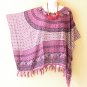 KB377 Purple Batik Tunic Boho Plus Kimono Poncho Hippy Women Blouse Top up to 5X