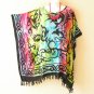 KB379 Tie Dye Batik Tunic Plus Kimono Poncho Hippy Women Blouse Top up to 5X