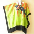 KB339Floral Batik Hand Painted Kimono Poncho Hippy Women Blouse Top up to 7X