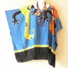 KB347 Gecko Batik Hand Painted Plus Kimono Poncho Hippy Women Blouse Top up to 7X