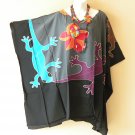 KB371 Gecko Hand Painted Batik Hippie Tunic Caftan Poncho Women Blouse Top upto 5X KB371 Gecko Hand Painted Batik Hippie Tunic Caftan Poncho Women Blouse Top upto 5X
