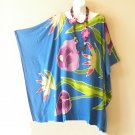 KB44 Blue Hand Painted Batik Women Plus Kaftan Poncho Tunic Women Blouse Top up to 5X KB44 Blue Hand Painted Batik Women Plus Kaftan Poncho Tunic Women Blouse Top up to 5X