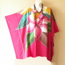 KB47 Floral Hand Painted Women Plus Kaftan Poncho Tunic Women Blouse Top up to 5X