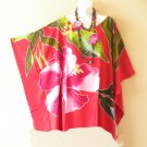 KB55 Floral Batik Hand Painted Plus Kaftan Poncho Hippy Women Blouse Top upto 5X KB55 Floral Batik Hand Painted Plus Kaftan Poncho Hippy Women Blouse Top upto 5X