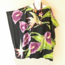 KB59 Floral Hand Painted Women Plus Kaftan Poncho Tunic Women Blouse Top up to 5X KB59 Floral Hand Painted Women Plus Kaftan Poncho Tunic Women Blouse Top up to 5X
