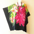 KB61 Floral Hand Painted Women Plus Kaftan Poncho Tunic Women Blouse Top up to 5X