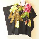 KB68d Floral Hand Painted Poncho Hippy Matenity Women Blouse Top up to 5X KB68d Floral Hand Painted Poncho Hippy Matenity Women Blouse Top up to 5X