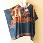 KB78 Gecko Hand Painted Plus Kaftan Poncho Hippy Women Blouse Top up to 5X