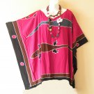 KB76 Gecko Hand Painted Women Plus Kaftan Poncho Hippy Women Blouse Top up to 5X KB76 Gecko Hand Painted Women Plus Kaftan Poncho Hippy Women Blouse Top up to 5X
