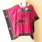 KB76 Gecko Hand Painted Women Plus Kaftan Poncho Hippy Women Blouse Top up to 5X