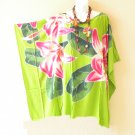 KB106 Floral Hand Painted Caftan Plus Kaftan Poncho Hippy Women Blouse Top up to 5X