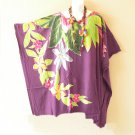 KB110 Floral Hand Painted Batik Women Kaftan Poncho Hippy Women Blouse Top up to 5X