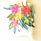 KB322 Multicolor Hibiscus Batik Plus Size Caftan Kimono Tunic Blouse Top - 2X, 3X, 4X & 5X KB322 Multicolor Hibiscus Batik Plus Size Caftan Kimono Tunic Blouse Top - 2X, 3X, 4X & 5X