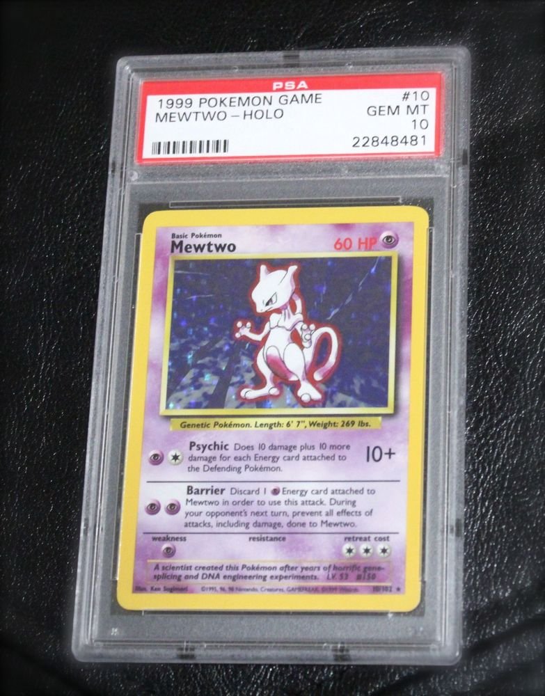 Pokemon Card Mewtwo 10/102 Base Set Holofoil PSA Graded 10 Gem Mint!