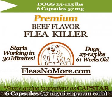 Flea Killer Kills Fleas Fast Dogs Generic CAPSTAR Nitenyram 6 Capsules 57 mg FREE US SHIPPING