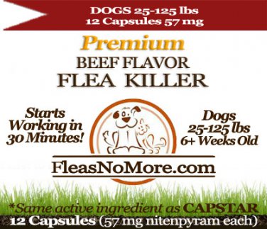 Flea Killer Kills Fleas Fast Dogs Generic CAPSTAR Nitenyram 12 Capsules 57 mg FREE US SHIPPING