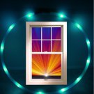 36" Ultra LIght 12 LED HOOP Baby blue, Aqua, Turquois .75" HDPE tube 12oz