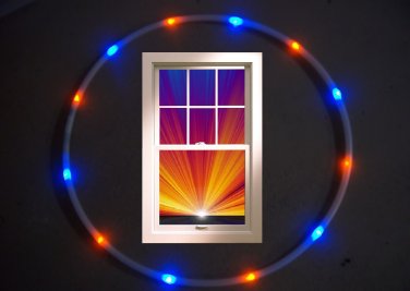 DENVER Orange and blue LED Hula Hoop 36 inches Weighs only 12oz +Battery/charger