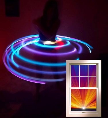 34" Ultra LIght 12 LED HOOP Baby blue, Aqua, Turquois .75" HDPE tube 12oz