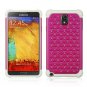 SAMSUNG GALAXY NOTE3 HYBRID STUDDED DIAMOND BLING CASE WHITE SKIN+HOT PINK USA