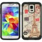 SAMSUNG GALAXY S5 HYBRID CASE BLACK SKIN WITH PC- TRAVEL PARIS SHOCKPROOF USA