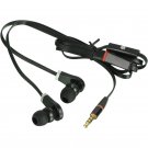 FLAT-30 TANGLE FREE FLAT WIRE -3.5MM EARPHONES /MIC IPOD Pc MP4 IPHONE BLACK USA