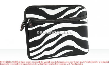 TABLET/LAPTOP EXOTIC POUCH UNIVERSAL 10.2 INCH HORIZONTAL BLACK/ WHITE ZEBRA USA