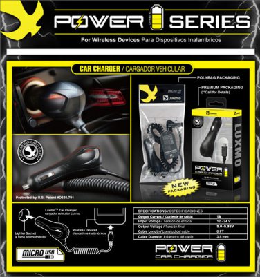 UNIVERSAL MICRO USB DW CAR CHARGER PREMIUM PACKAGING AUTO BATTERY ADAPTER  USA