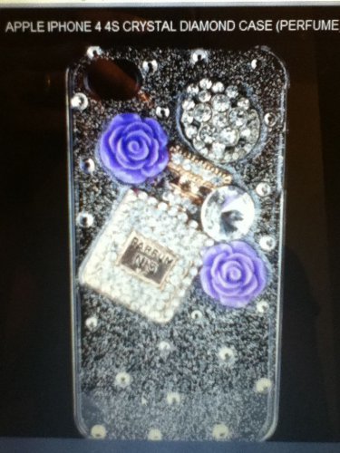 Apple iPhone 4 4S Crystal Bling Diamond Case Rose Purse Clear (PERFUME) Luxury