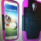 Samsung Galaxy S4 Tri Stand Hybrid Case with Stand (Black Pink) Double LayerSlim