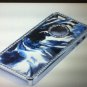 Apple iPhone 5 5S Fusion Diamond Chrome Case Mic Blue pattern Snap-on Luxury