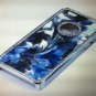 Apple iPhone 5 5S Fusion Diamond Chrome Case Mic Blue pattern Snap-on Luxury