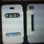 Apple iPhone 4S 4 Slim Quick Answer Flip Leather Case(White) With Stand Function