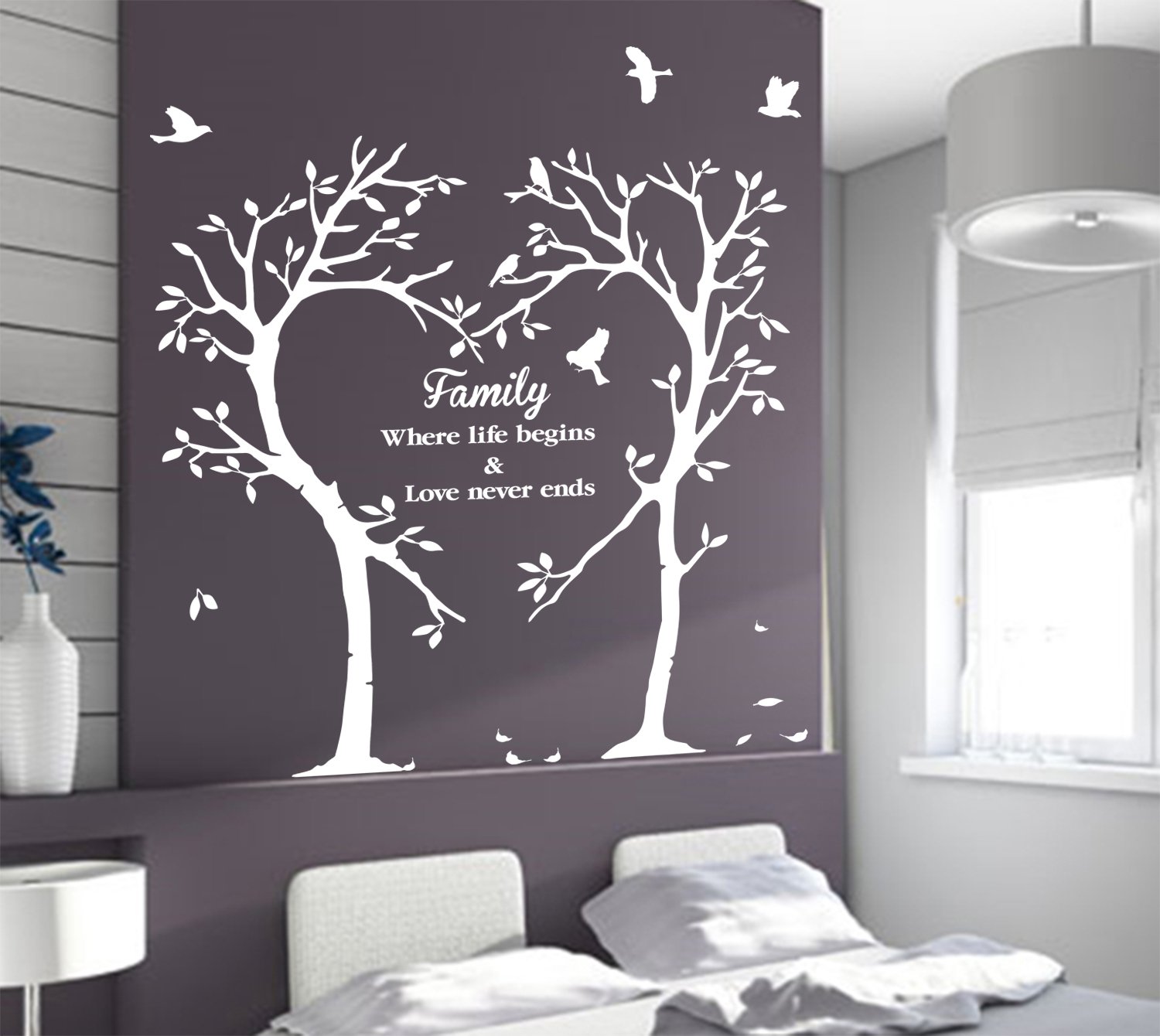 LARGE Family Inspirational Love Tree Wall Art Sticker, Wall Sticker Decal