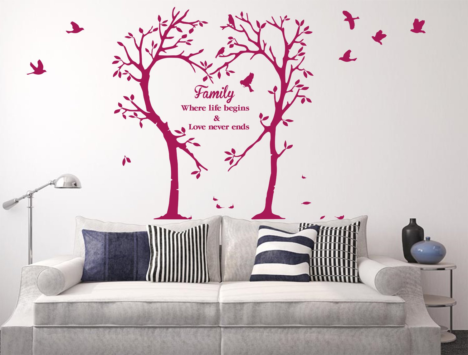 LARGE Family Inspirational Love Tree Wall Art Sticker, Wall Sticker Decal