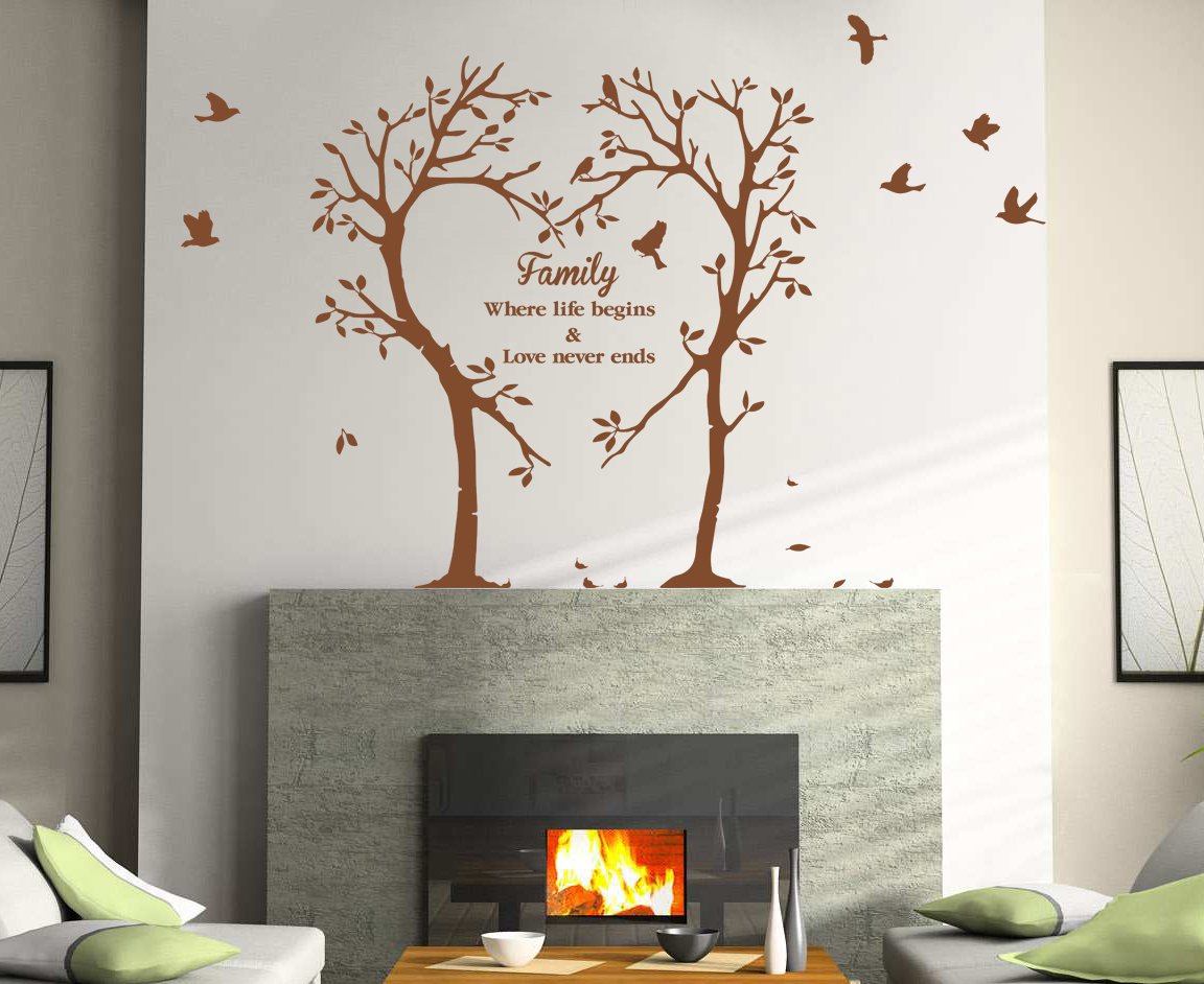 LARGE Family Inspirational Love Tree Wall Art Sticker, Wall Sticker Decal