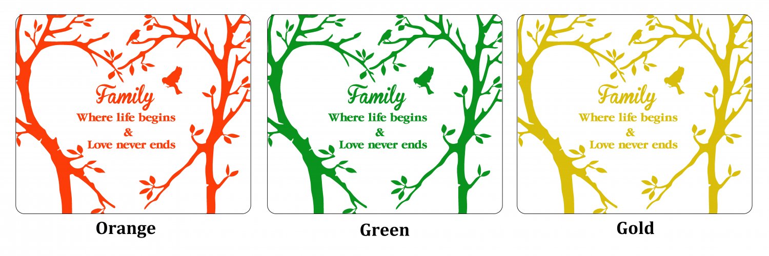 LARGE Family Inspirational Love Tree Wall Art Sticker, Wall Sticker Decal