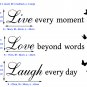 Large Live Love Laugh Quotes & Butterflies Art Vinyl Sticker