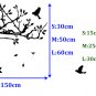 Large 'Tree LargeBranch with Birds' Art Vinyl Wall Sticker, DIY Wall Decal