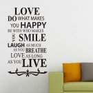 Love Inspirational Quotes Art Vinyl Wall Sticker, Home Wall Decal