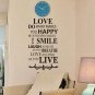 Love Inspirational Quotes Art Vinyl Wall Sticker, Home Wall Decal