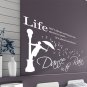 Large 'Dance in the Rain' Wall ART Quotes Vinyl Sticker, DIY Wall Decal