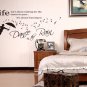 Large 'Dance in the Rain' Wall ART Quotes Vinyl Sticker, DIY Wall Decal